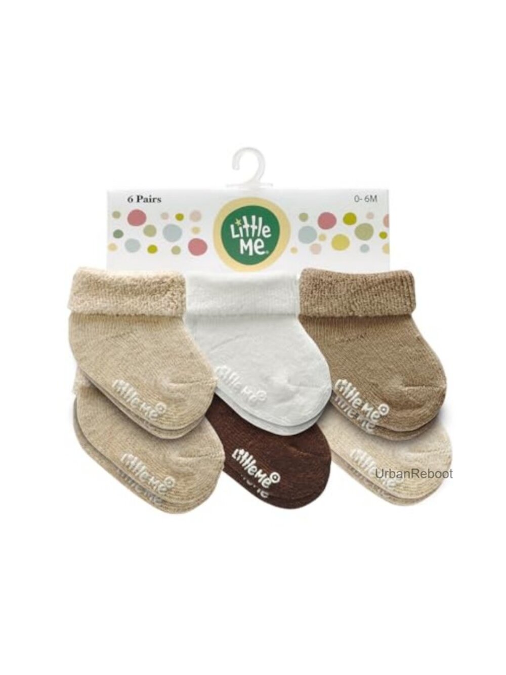 Baby Terry Turn Cuff Socks 6-Pack Newborn Infant Boy 0-6 Months